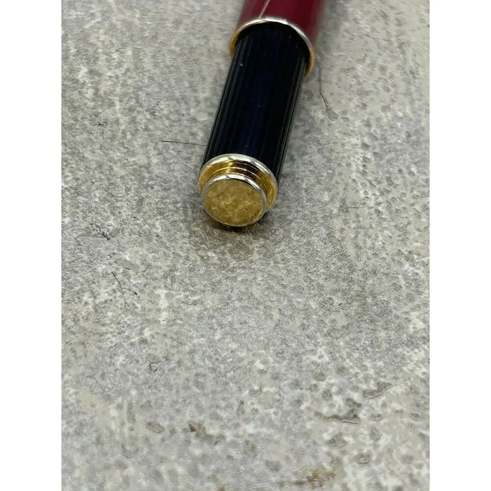 Vintage Pierre Cardin Fountain Pen Burgundy & Gold Tone Steel France Germany